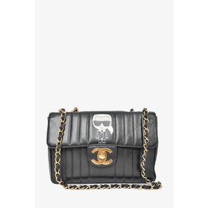 Pre-loved Chanel™ Black Vertical Caviar Leather  Jumbo Single Flap GHW